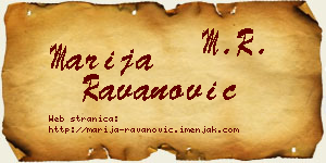 Marija Ravanović vizit kartica
